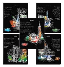 Тетрадь А5, 48 л., BRAUBERG, скоба, клетка, глянцевый лак, 