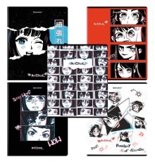 Тетрадь А5, 48 л., BRAUBERG, скоба, клетка, глянцевый лак, 