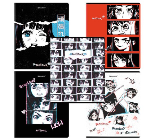 Тетрадь А5, 48 л., BRAUBERG, скоба, клетка, глянцевый лак, 