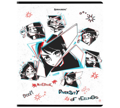 Тетрадь А5, 48 л., BRAUBERG, скоба, клетка, глянцевый лак, 