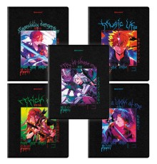 Тетрадь А5, 48 л. BRAUBERG, скоба, клетка, глянцевый лак, 