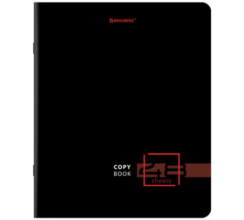 Тетрадь А5, 48 л., BRAUBERG, скоба, клетка, глянцевый лак, 