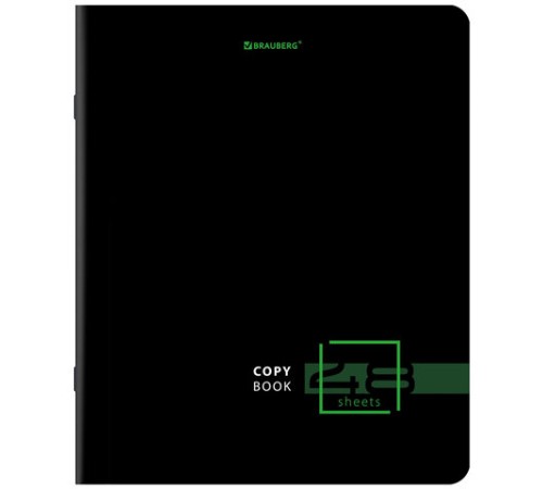 Тетрадь А5, 48 л., BRAUBERG, скоба, клетка, глянцевый лак, 
