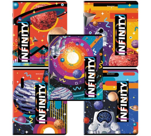 Тетрадь А5, 48 л., BRAUBERG, скоба, клетка, TWIN-лак, 