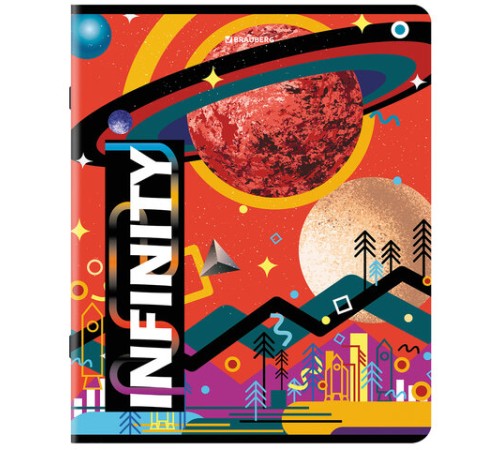 Тетрадь А5, 48 л., BRAUBERG, скоба, клетка, TWIN-лак, 