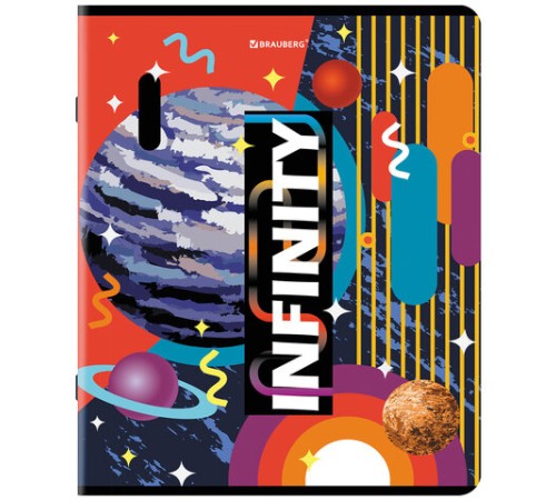 Тетрадь А5, 48 л., BRAUBERG, скоба, клетка, TWIN-лак, 