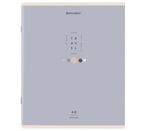 Тетрадь А5 48 л. BRAUBERG скоба, клетка, обложка картон, 
