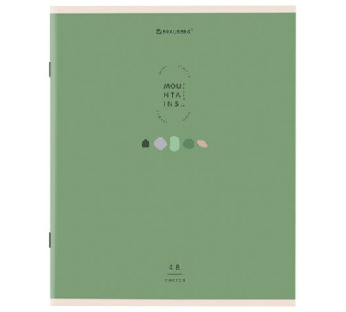 Тетрадь А5 48 л. BRAUBERG скоба, клетка, обложка картон, 