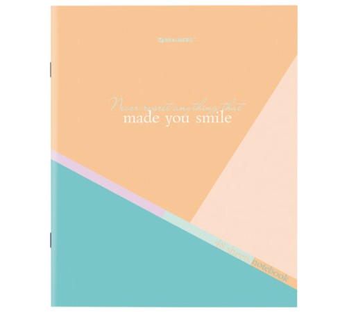 Тетрадь А5 48 л. BRAUBERG скоба, клетка, обложка картон, 