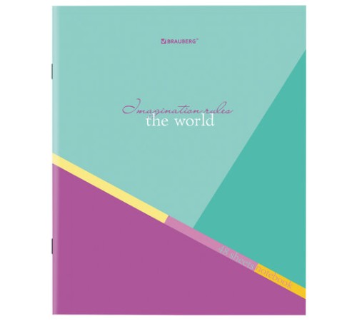 Тетрадь А5 48 л. BRAUBERG скоба, клетка, обложка картон, 