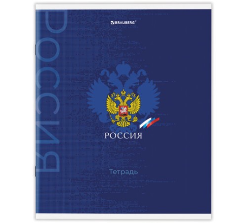Тетрадь А5 48 л. BRAUBERG скоба, клетка, обложка картон, 