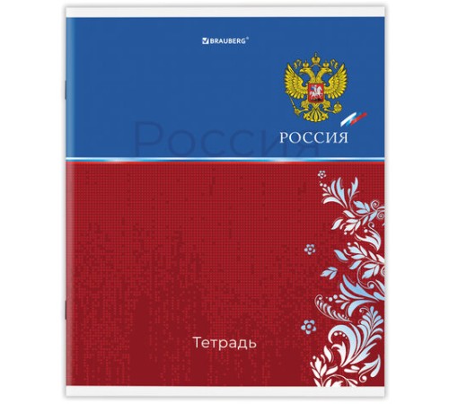 Тетрадь А5 48 л. BRAUBERG скоба, клетка, обложка картон, 