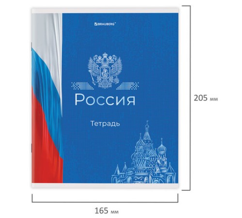 Тетрадь А5 48 л. BRAUBERG скоба, клетка, обложка картон, 