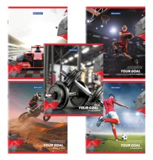 Тетрадь А5 48 л. BRAUBERG скоба, клетка, обложка картон, 