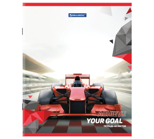 Тетрадь А5 48 л. BRAUBERG скоба, клетка, обложка картон, 