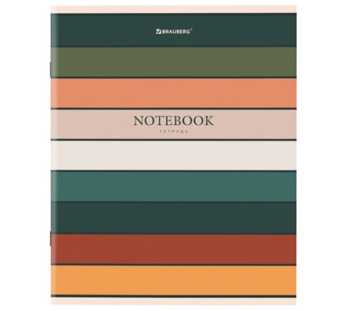 Тетрадь А5 48 л. BRAUBERG скоба, клетка, обложка картон, 