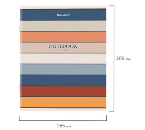 Тетрадь А5 48 л. BRAUBERG скоба, клетка, обложка картон, 