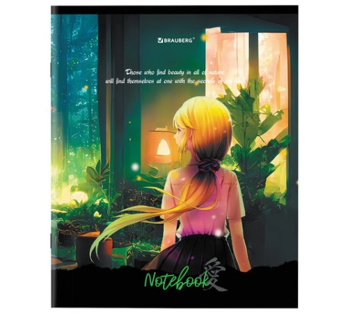 Тетрадь А5 48л. BRAUBERG скоба, клетка, обложка картон, 