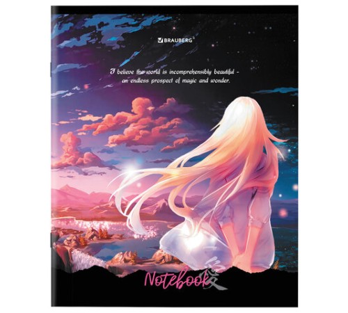 Тетрадь А5 48л. BRAUBERG скоба, клетка, обложка картон, 