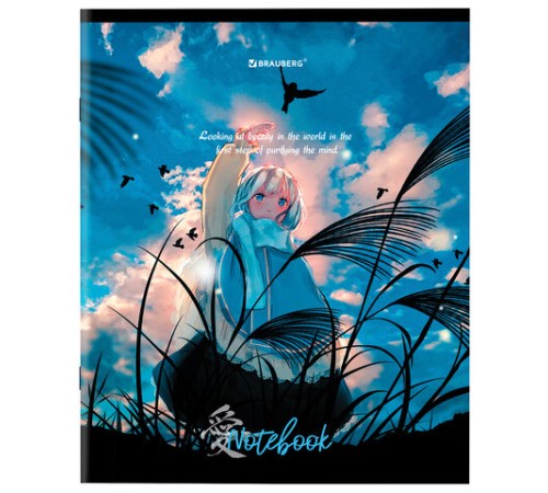 Тетрадь А5 48л. BRAUBERG скоба, клетка, обложка картон, 