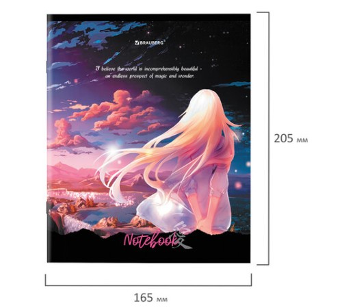 Тетрадь А5 48л. BRAUBERG скоба, клетка, обложка картон, 