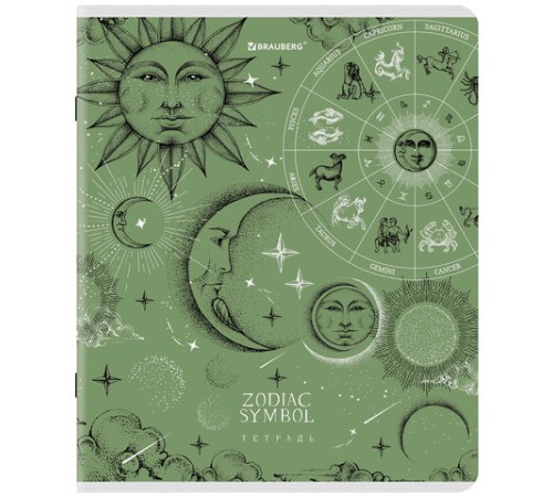 Тетрадь А5, 48 л., BRAUBERG, скоба, клетка, матовая ламинация, фольга, 