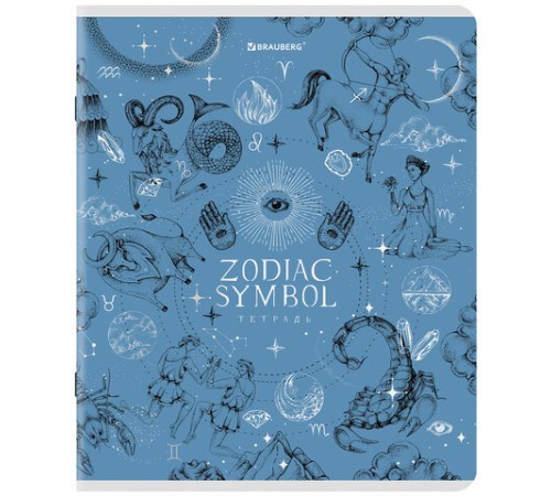 Тетрадь А5, 48 л., BRAUBERG, скоба, клетка, матовая ламинация, фольга, 