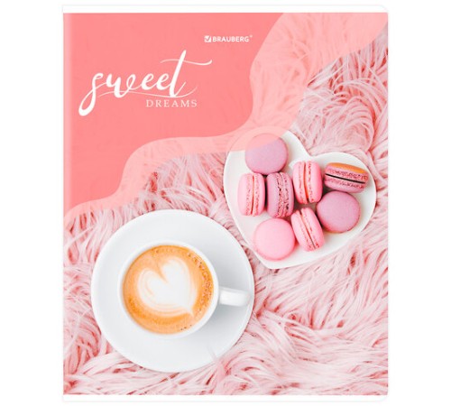 Тетрадь А5, 48 л., BRAUBERG, скоба, клетка, матовая ламинация, выборочный лак, 