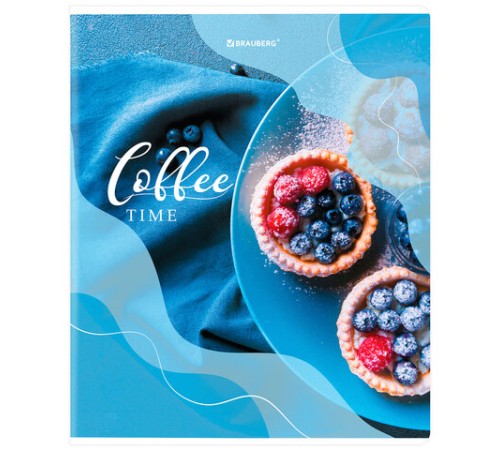 Тетрадь А5, 48 л., BRAUBERG, скоба, клетка, матовая ламинация, выборочный лак, 