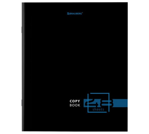 Тетрадь А5 48 л. BRAUBERG скоба, линия, обложка картон, 