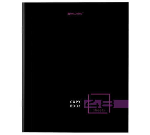 Тетрадь А5 48 л. BRAUBERG скоба, линия, обложка картон, 