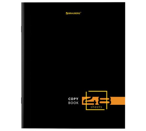 Тетрадь А5 48 л. BRAUBERG скоба, линия, обложка картон, 