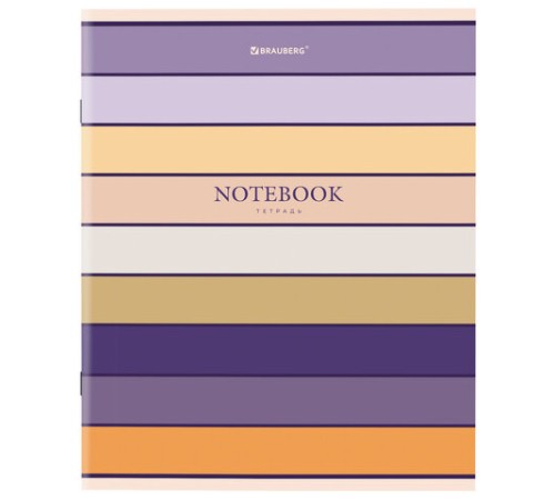 Тетрадь А5 48 л. BRAUBERG скоба, линия, обложка картон, 