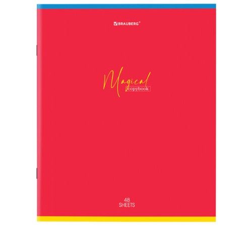 Тетрадь А5 48 л. BRAUBERG скоба, линия, обложка картон, 
