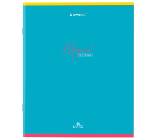 Тетрадь А5 48 л. BRAUBERG скоба, линия, обложка картон, 