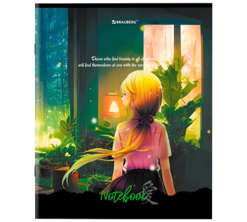 Тетрадь А5, 80 л., BRAUBERG, скоба, клетка, обложка картон, 