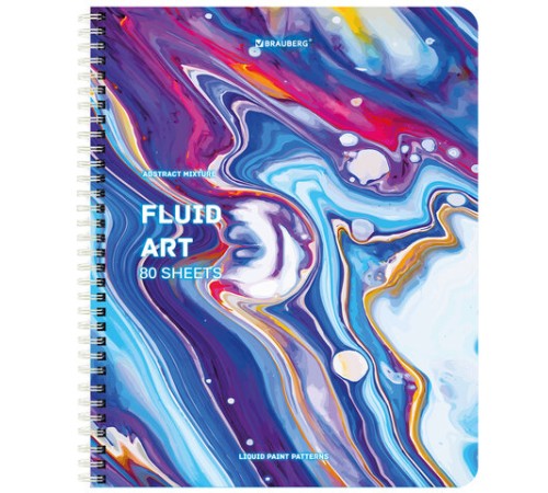 Тетрадь А5 80 л. BRAUBERG гребень, клетка, обложка картон, 