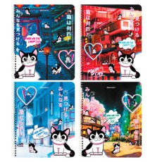 Тетрадь А5 80 л. BRAUBERG, гребень, клетка, обложка картон, 