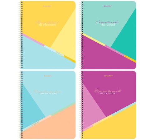 Тетрадь А5 80 л. BRAUBERG, гребень, клетка, обложка картон, 