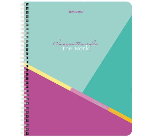 Тетрадь А5 80 л. BRAUBERG, гребень, клетка, обложка картон, 