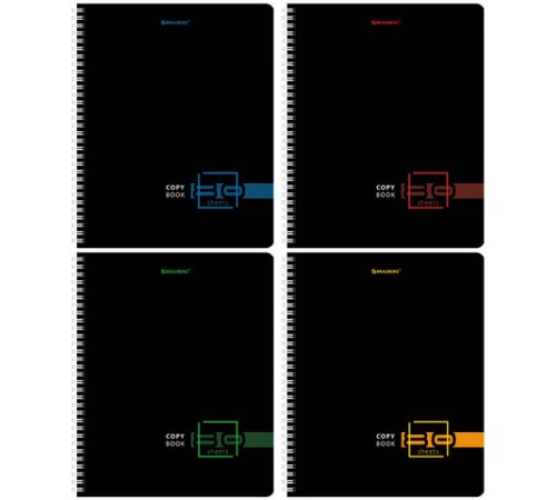 Тетрадь А5 80 л. BRAUBERG, гребень, клетка, глянцевая ламинация, 