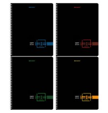 Тетрадь А5 96 л. BRAUBERG, гребень, клетка, глянцевая ламинация, 