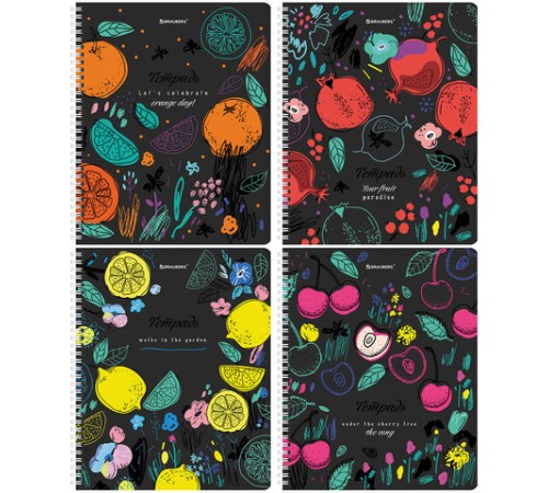 Тетрадь А5 96 л. BRAUBERG, гребень, клетка, глянцевая ламинация, 