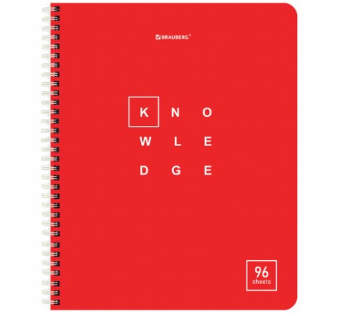 Тетрадь А5 96 л. BRAUBERG, гребень, клетка, обложка картон, 