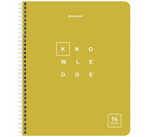 Тетрадь А5 96 л. BRAUBERG, гребень, клетка, обложка картон, 