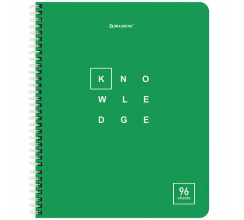 Тетрадь А5 96 л. BRAUBERG, гребень, клетка, обложка картон, 