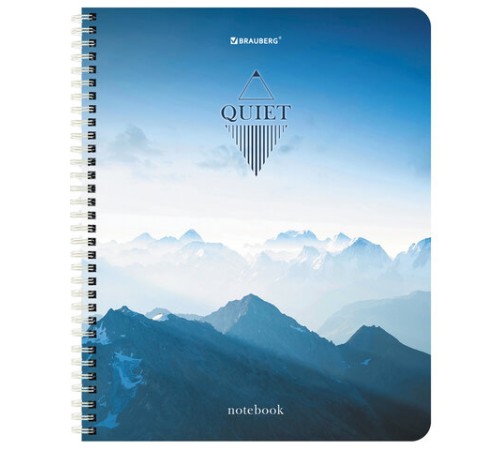 Тетрадь А5 96 л. BRAUBERG, гребень, клетка, обложка картон, 