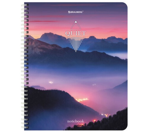 Тетрадь А5 96 л. BRAUBERG, гребень, клетка, обложка картон, 