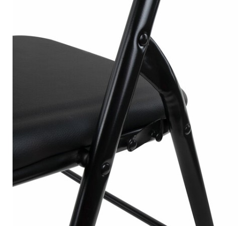 Стул складной BRABIX "Golf CF-007", черный каркас, кожзам черный, гофрокороб, 533024 Стул складной BRABIX "Golf CF-007", черный каркас, кожзам черный, гофрокороб, 533024