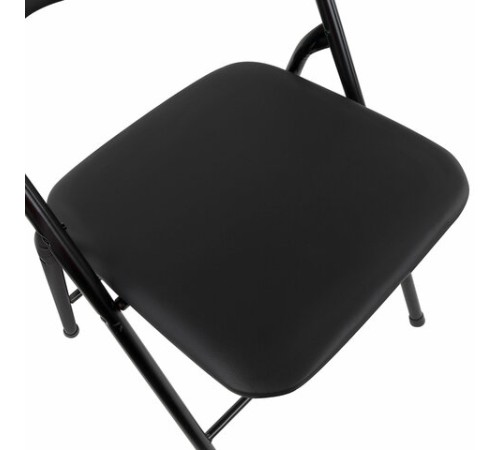 Стул складной BRABIX "Golf CF-007", черный каркас, кожзам черный, гофрокороб, 533024 Стул складной BRABIX "Golf CF-007", черный каркас, кожзам черный, гофрокороб, 533024